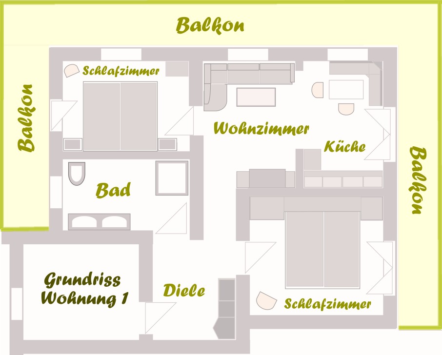 Grundriss Ferienwohnung 1  Haus Frechen Berchtesgaden2